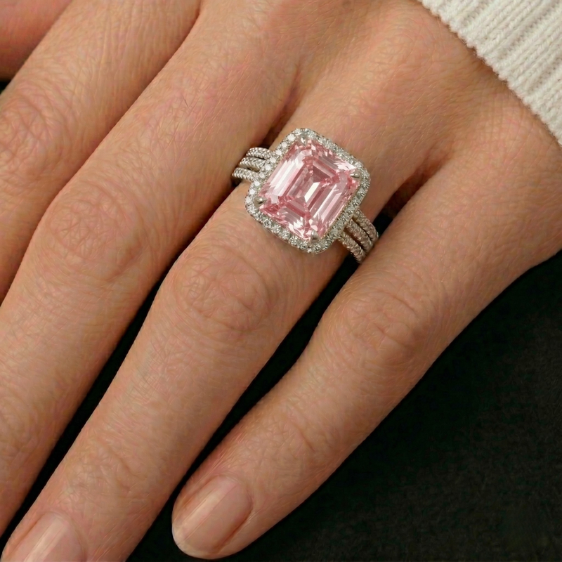 Anello Halo Princess Rosa