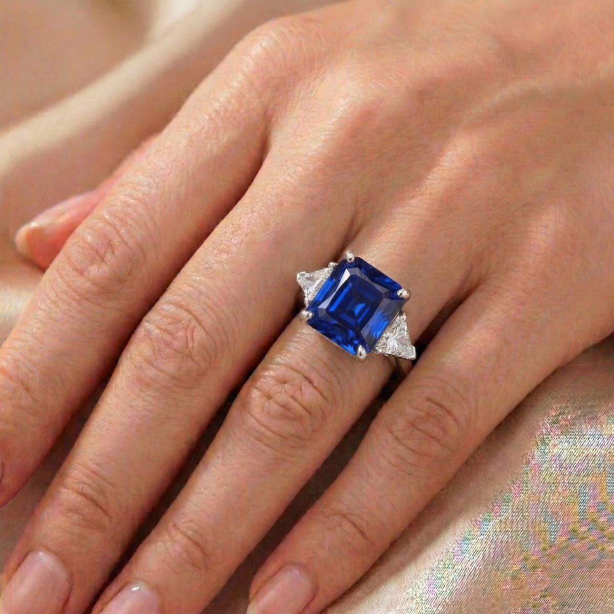 Anello Trilogy Radiant Blu Zaffiro
