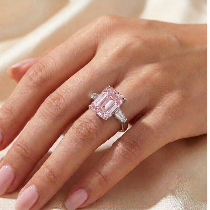 Anello Trilogy Baguette Rosa
