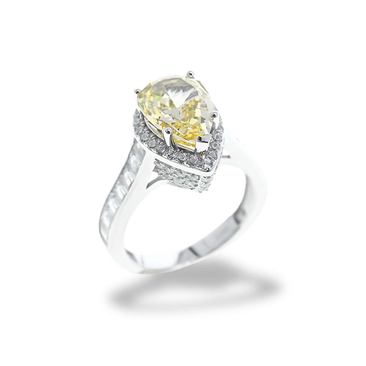 Anello Goccia Halo Giallo