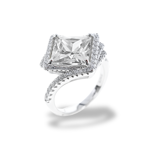 Anello Bianco Diamante AN007BD