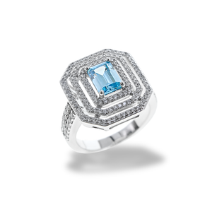 Anello Azzurro Acquamarina AN008AA