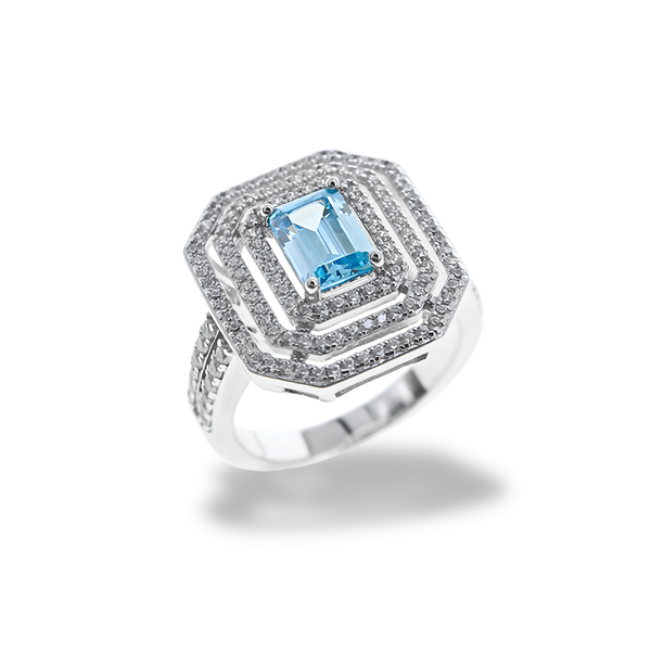 Anello Azzurro Acquamarina AN008AA