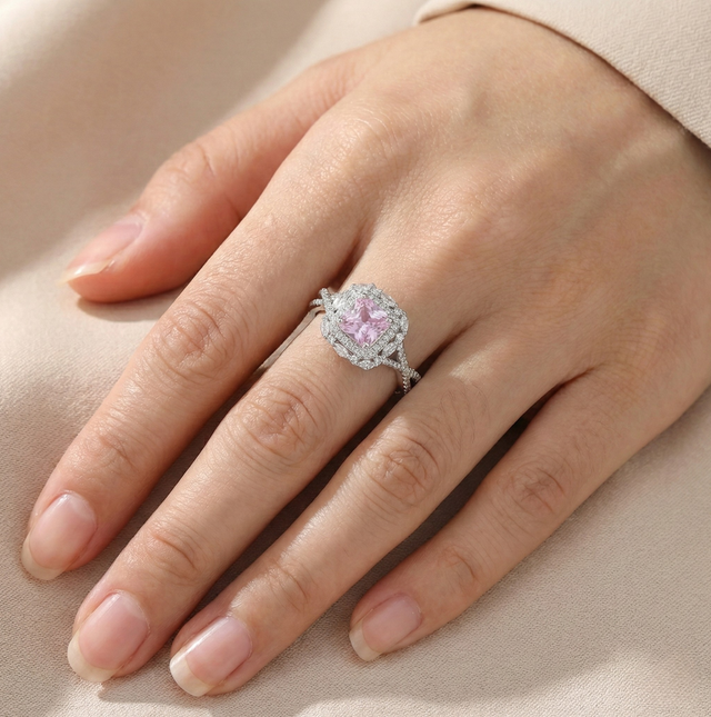 Anello Halo Twist Rosa