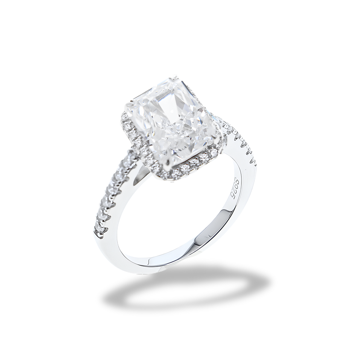 Anello Halo Essenziale Bianco Diamante