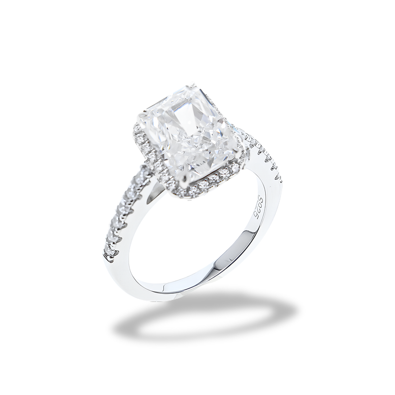 Anello Halo Essenziale Bianco Diamante