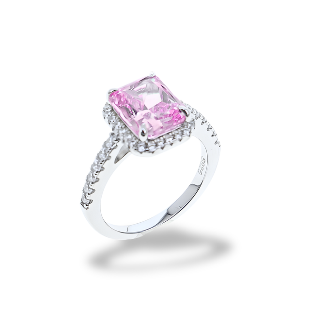 Anello Halo Essenziale Rosa