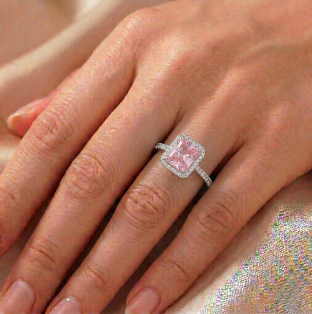 Anello Halo Essenziale Rosa