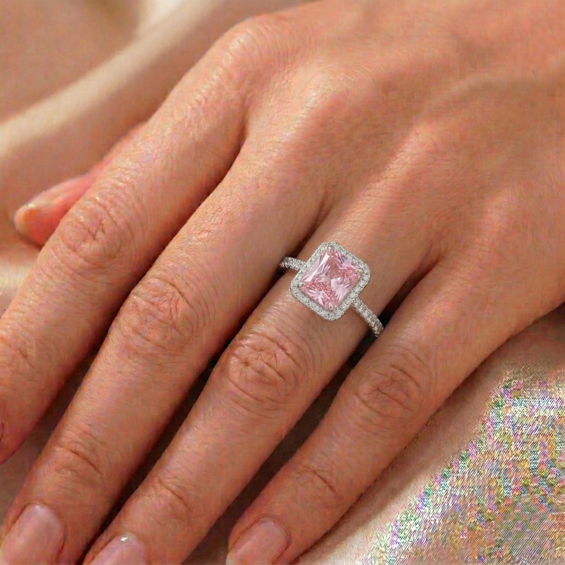 Anello Halo Essenziale Rosa