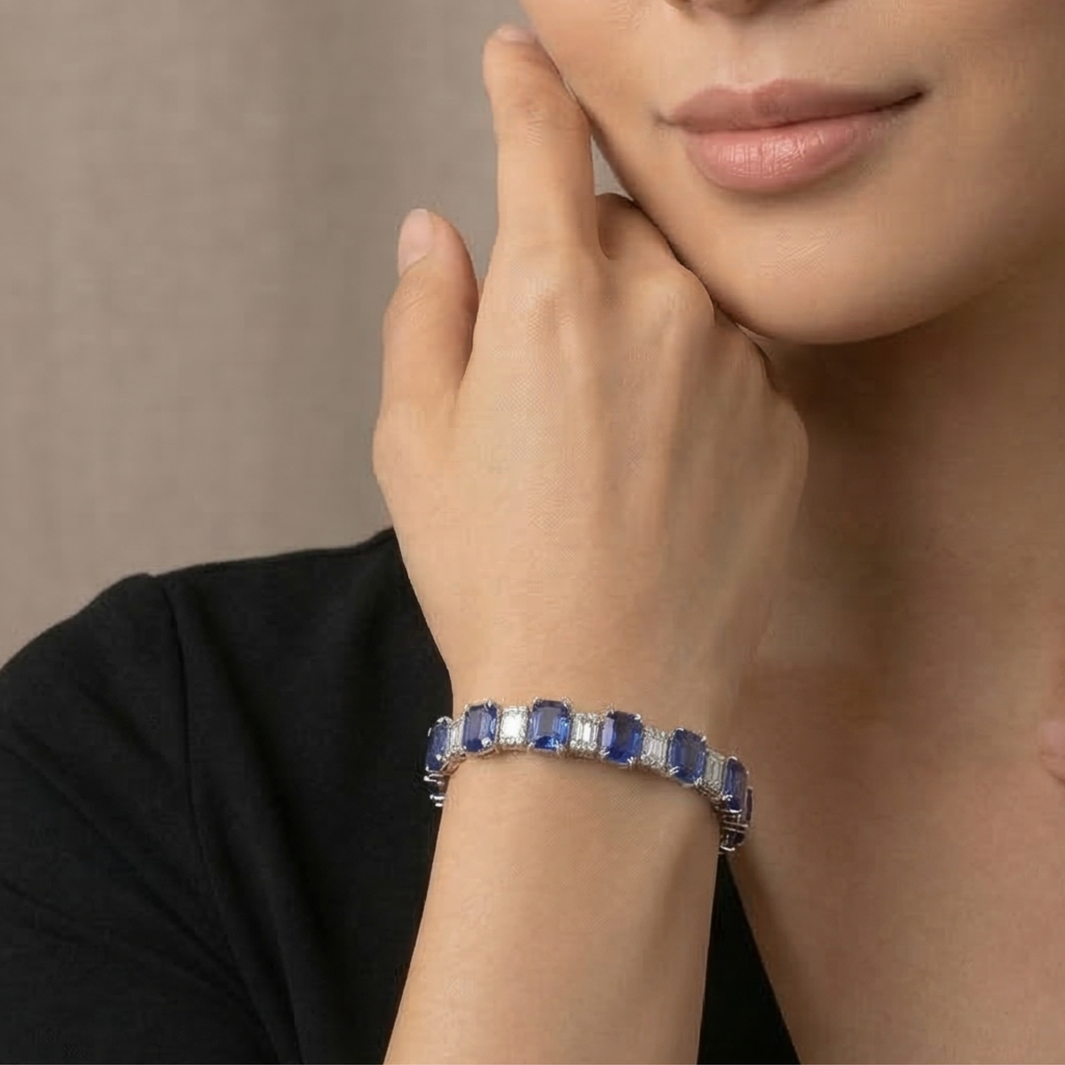Bracciale Tennis Emerald Blu Zaffiro