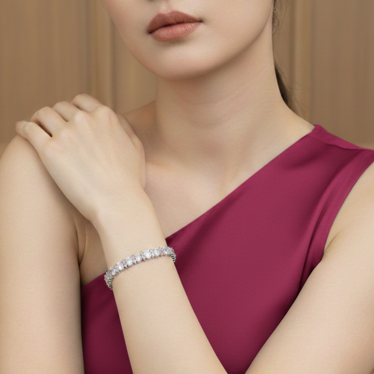 Bracciale Tennis Classico Rosa