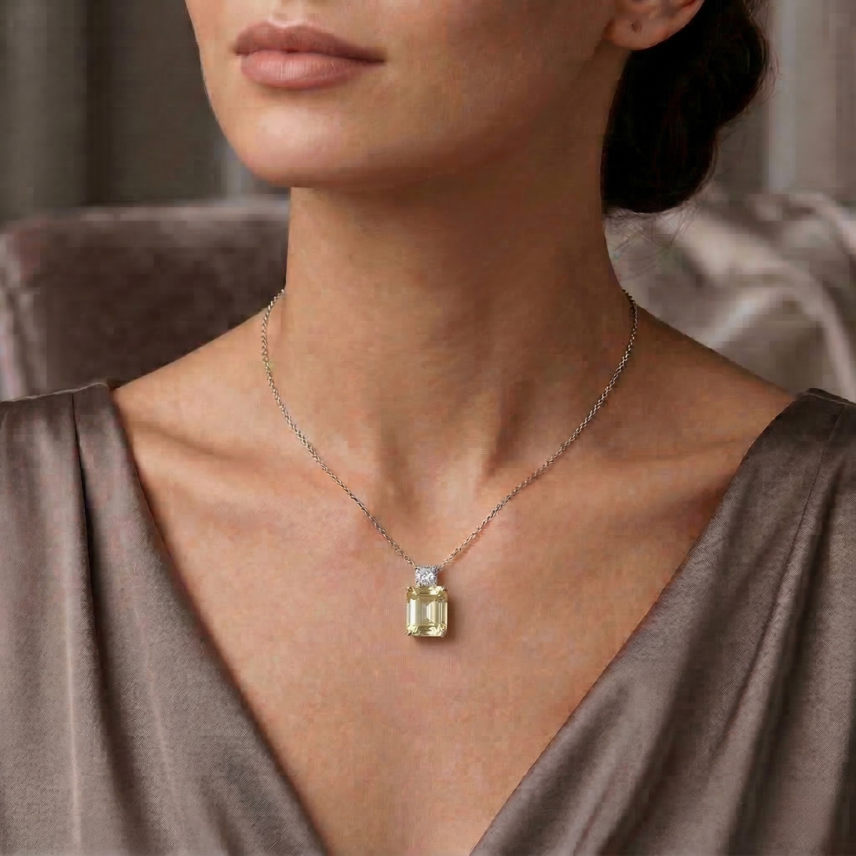 Collana Duo Emerald Giallo