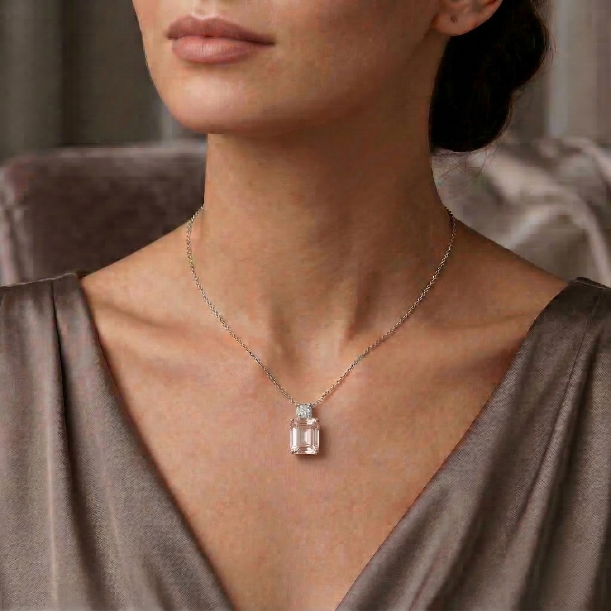 Collana Duo Emerald Rosa