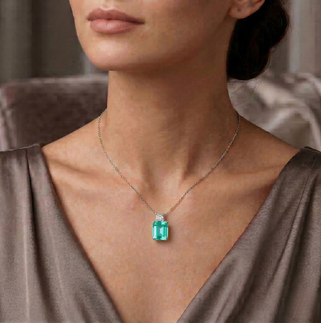 Collana Duo Emerald Verde Paraiba