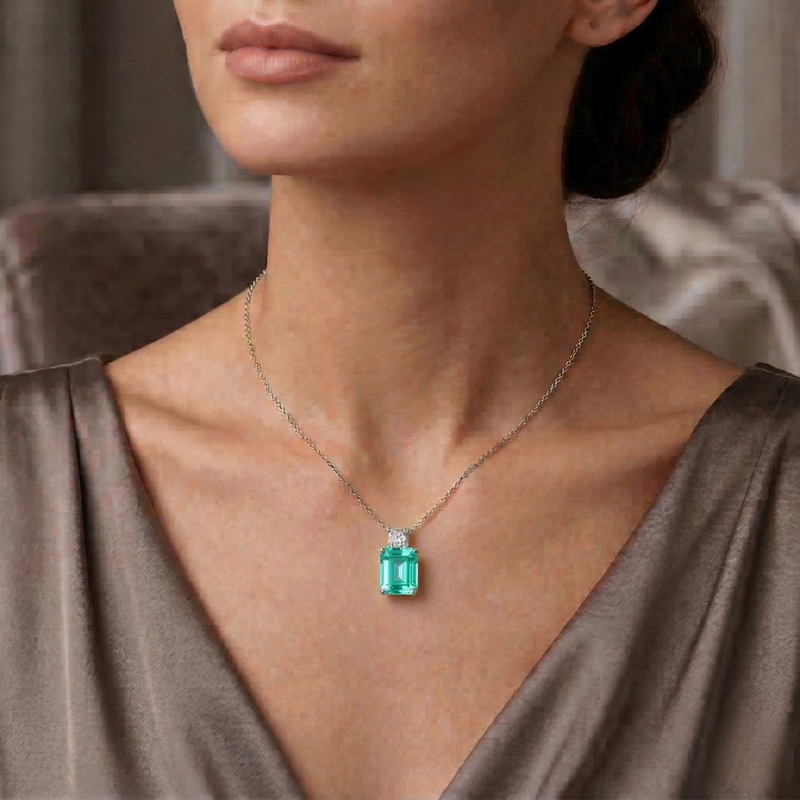 Collana Duo Emerald Verde Paraiba