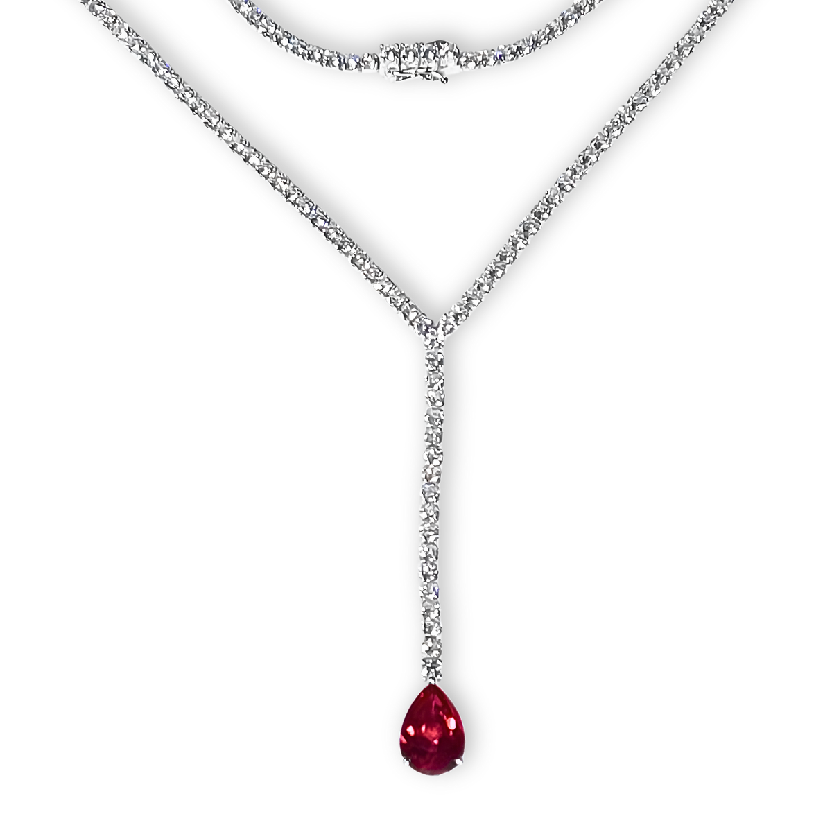 Collana Riviera Goccia Rosso Rubino