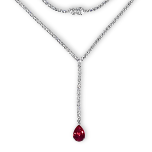 Collana Riviera Goccia Rosso Rubino