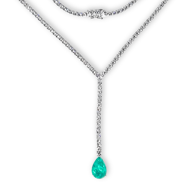 Collana Riviera Goccia Verde Paraiba
