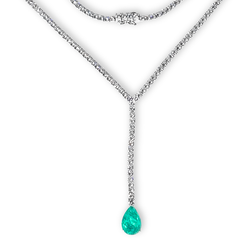 Collana Riviera Goccia Verde Paraiba