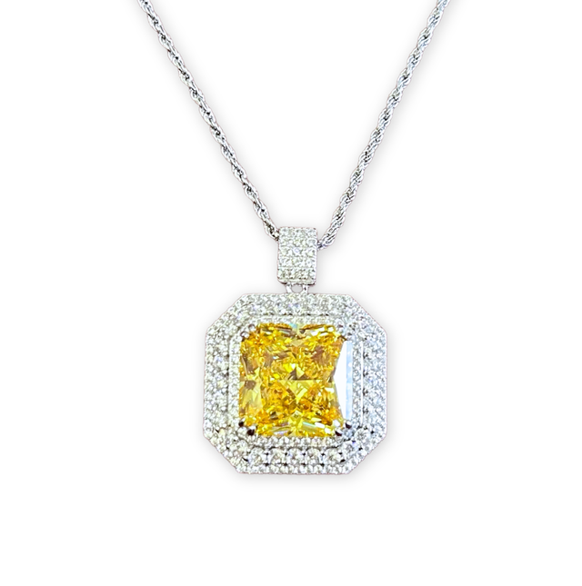Collana Deco Doppio Halo Giallo