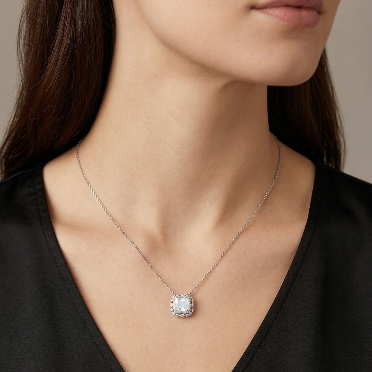 Collana Halo Twist Bianco Diamante
