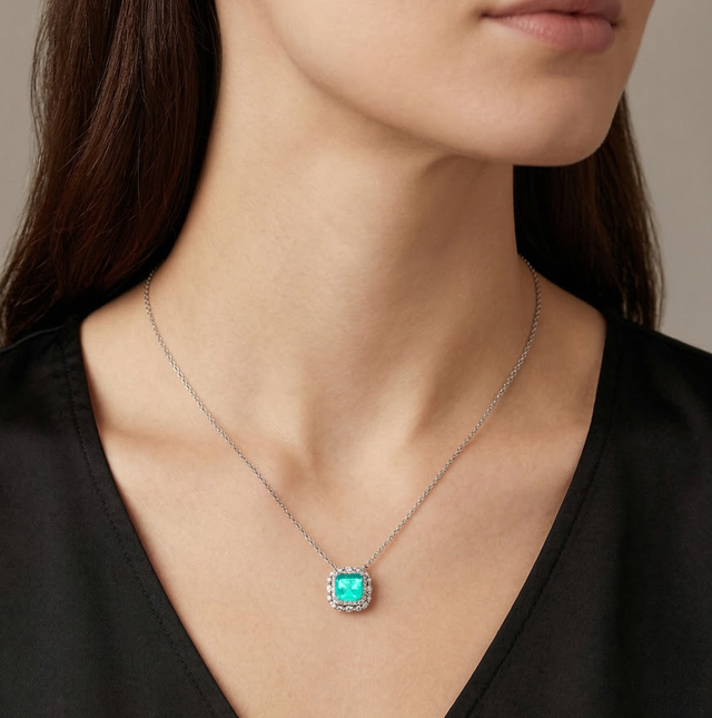 Collana Halo Twist Verde Paraiba