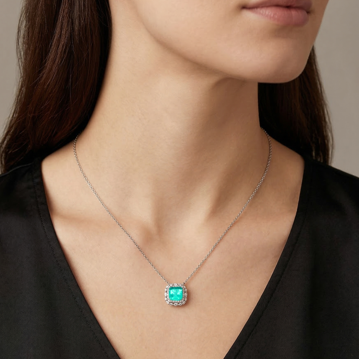 Collana Halo Twist Verde Paraiba