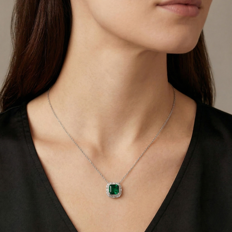 Collana Halo Twist Verde Smeraldo