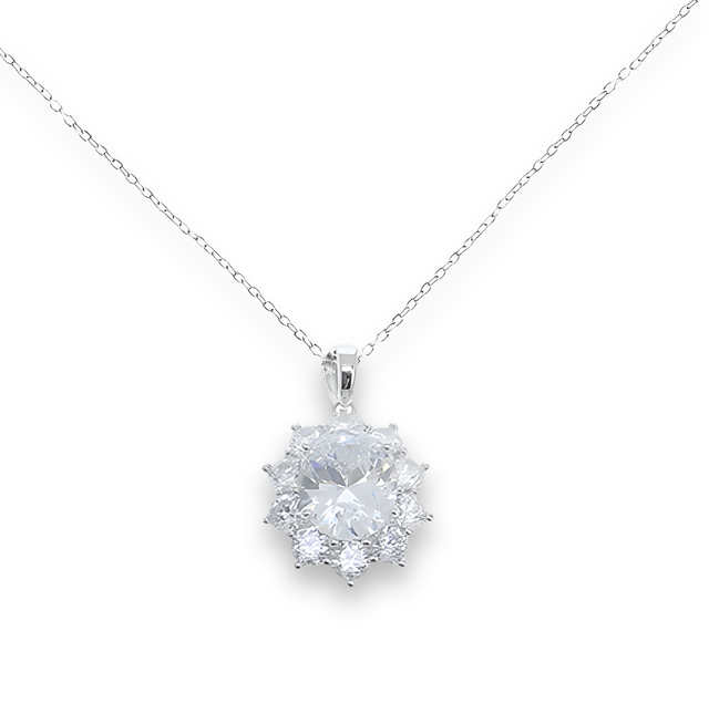 Collana Cluster Reale Bianco Diamante