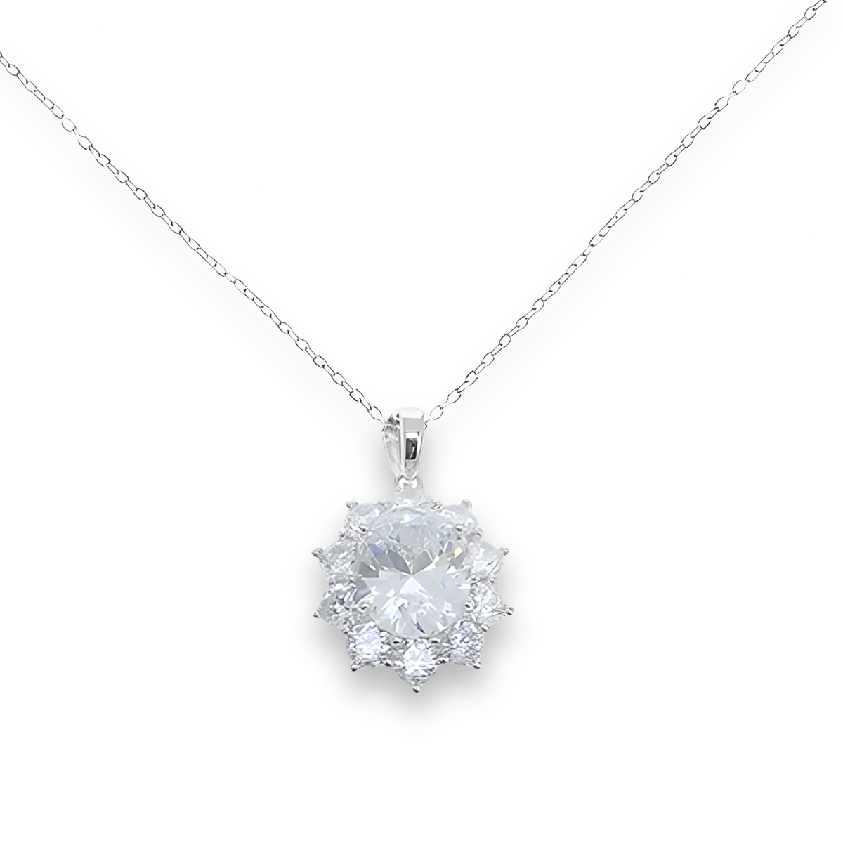 Collana Cluster Reale Bianco Diamante