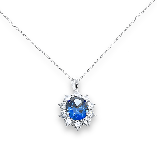 Collana Cluster Reale Blu Zaffiro