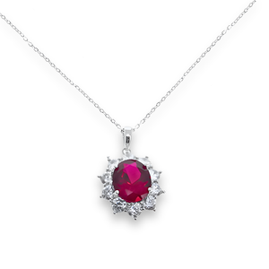 Collana Cluster Reale Rosso Rubino