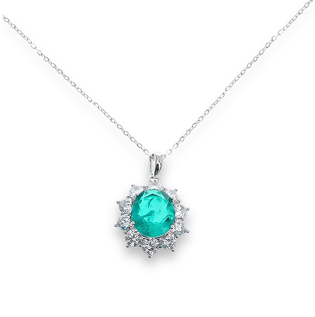 Collana Cluster Reale Verde Paraiba