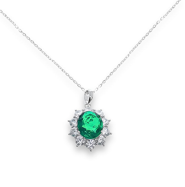 Collana Cluster Reale Verde Smeraldo