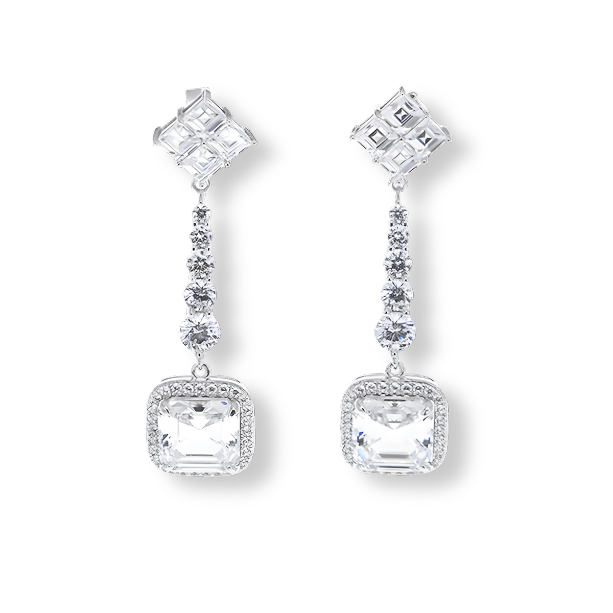 Orecchini Chandelier Bianco Diamante