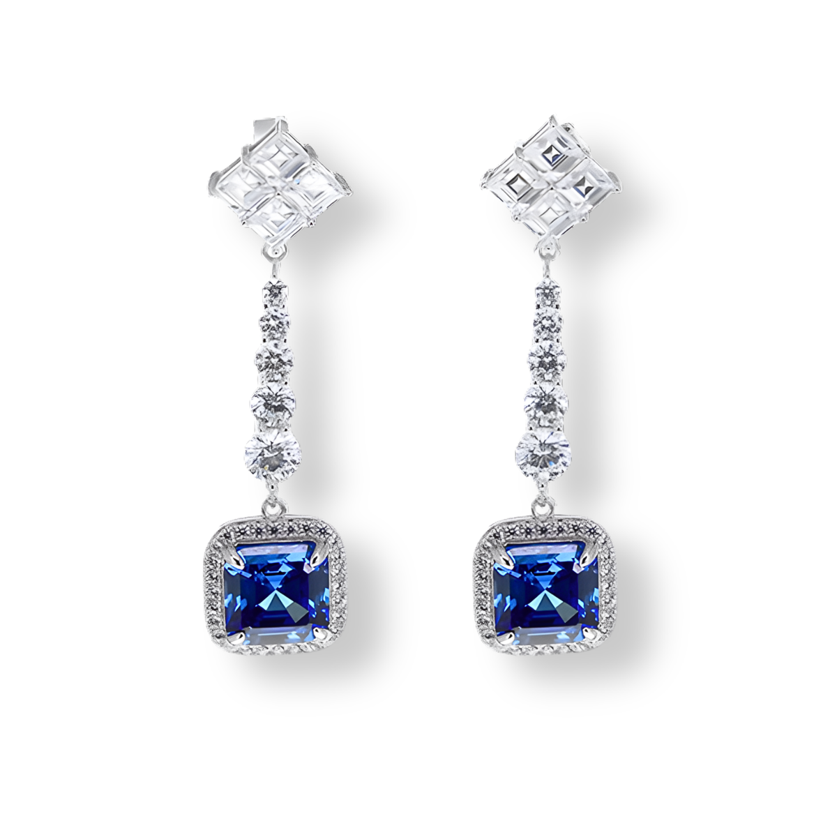 Orecchini Chandelier Blu Zaffiro