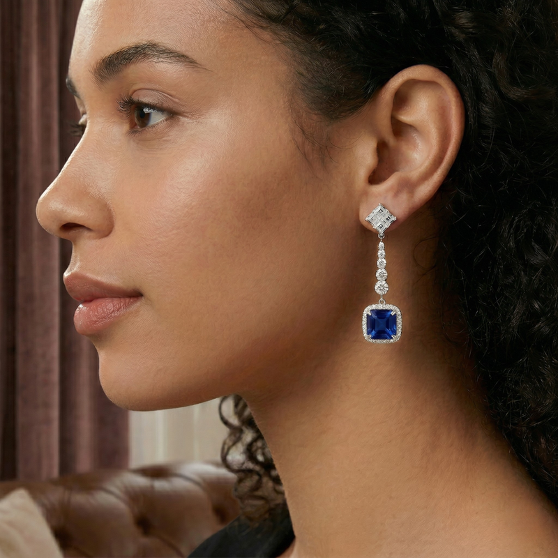 Orecchini Blu Zaffiro