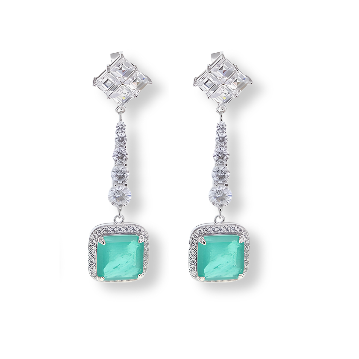 Orecchini Chandelier Verde Paraiba