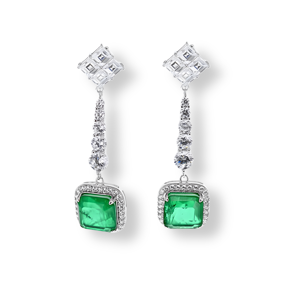Orecchini Chandelier Verde Smeraldo