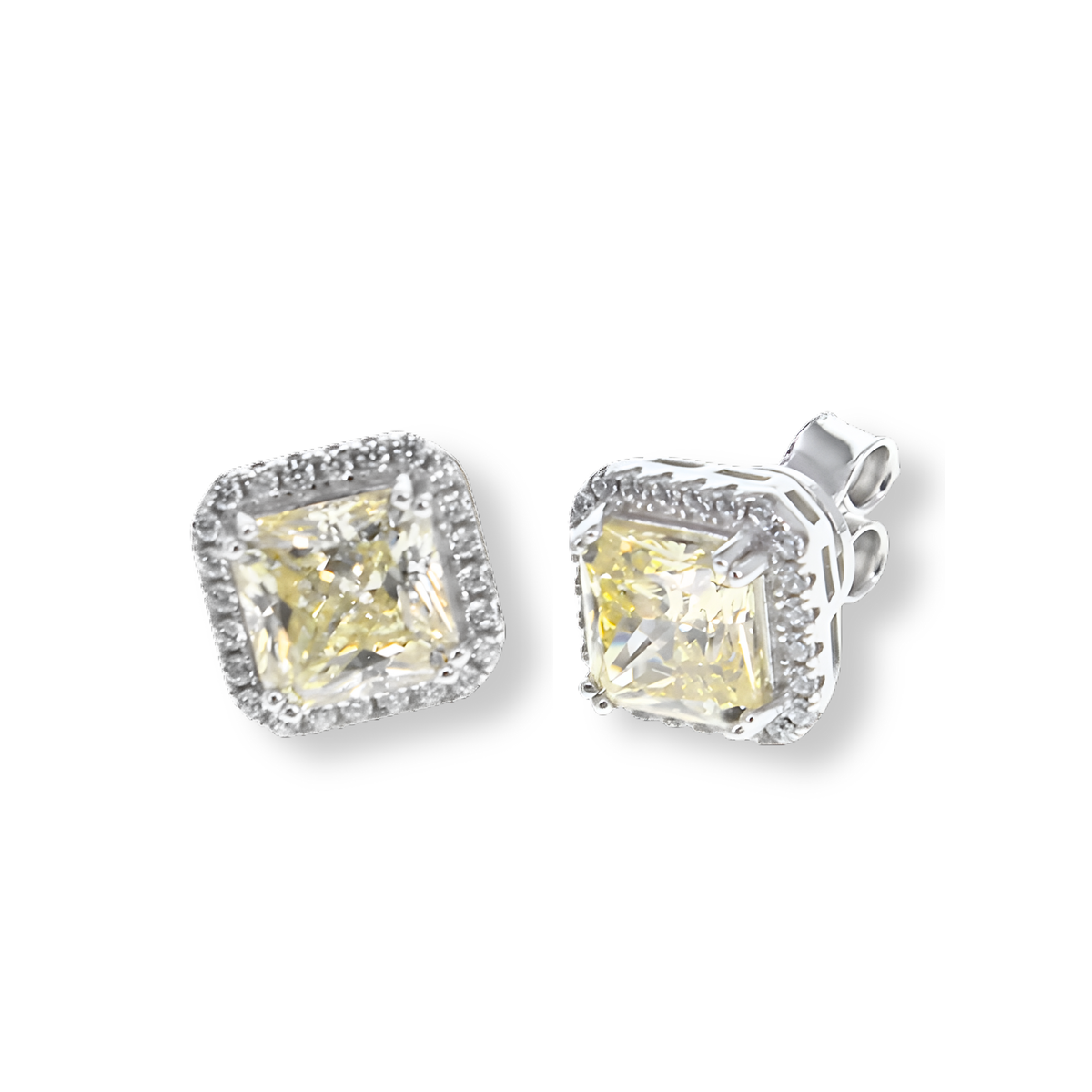 Orecchini Halo Stud Giallo