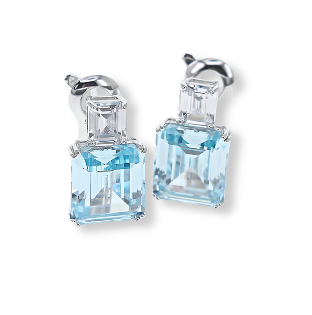 Orecchini Duo Emerald Azzurro Acquamarina