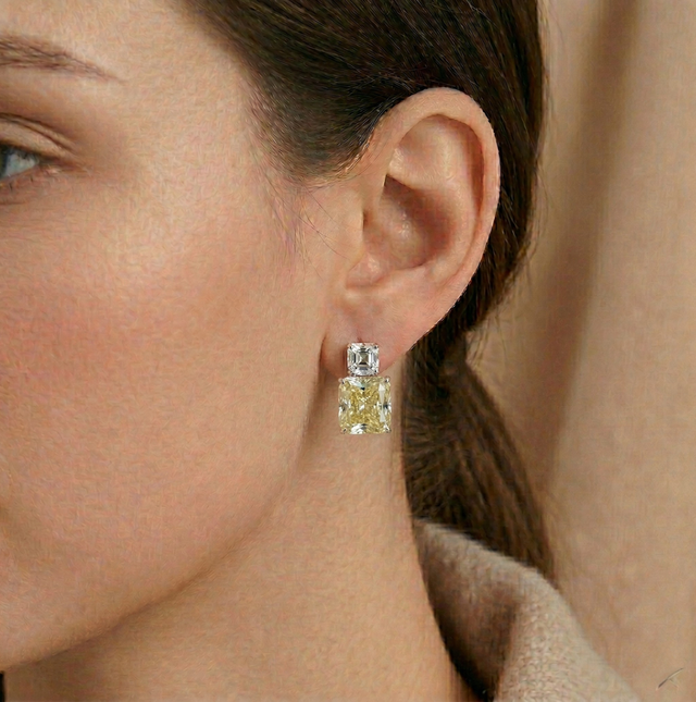 Orecchini Duo Emerald Giallo