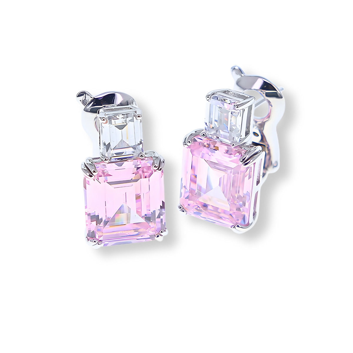 Orecchini Duo Emerald Rosa