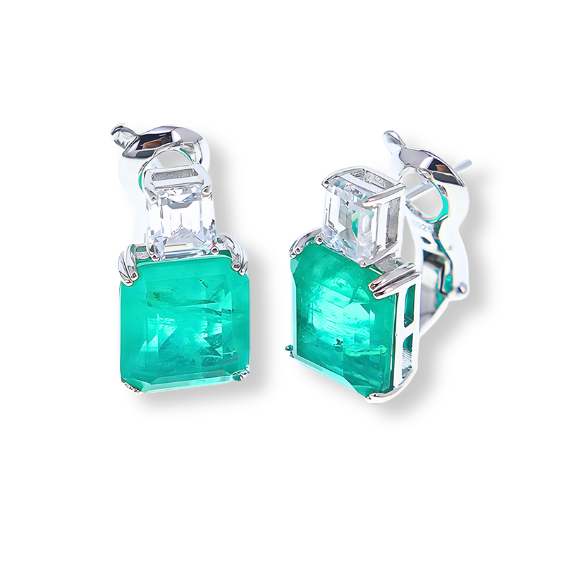 Orecchini Duo Emerald Verde Paraiba