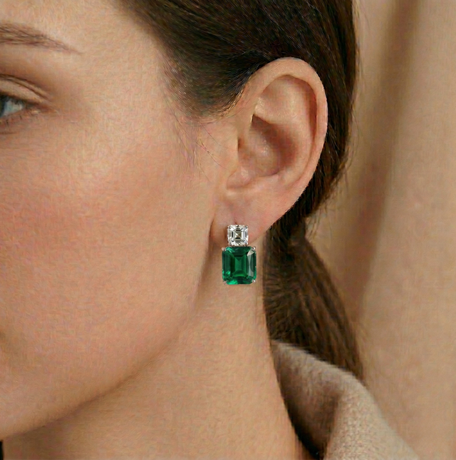 Orecchini Duo Emerald Verde Smeraldo