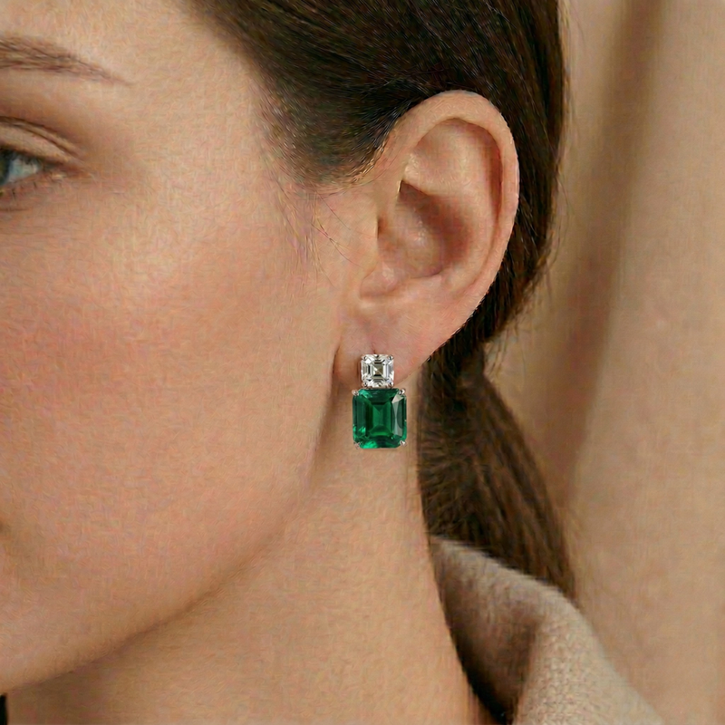 Orecchini Duo Emerald Verde Smeraldo