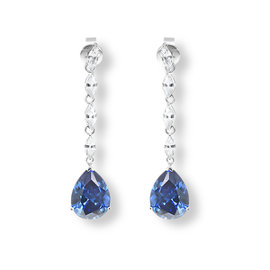 Orecchini Goccia Pendente Blu Zaffiro