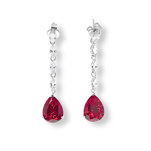 Orecchini Goccia Pendente Rosso Rubino