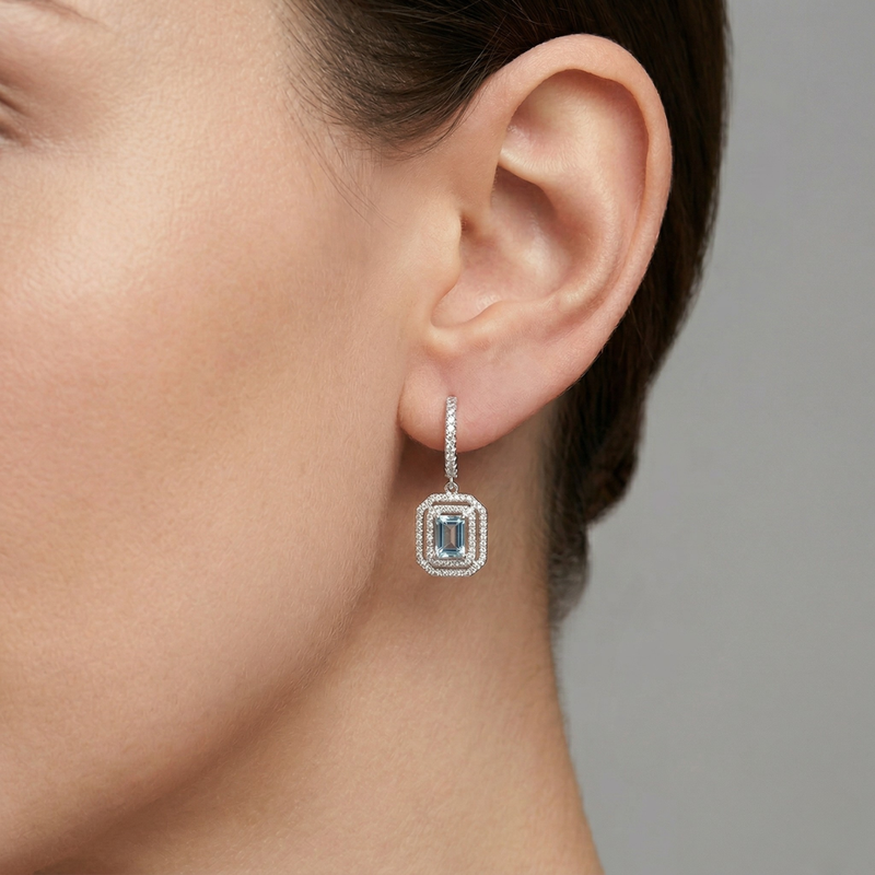 Orecchini Azzurro Acquamarina