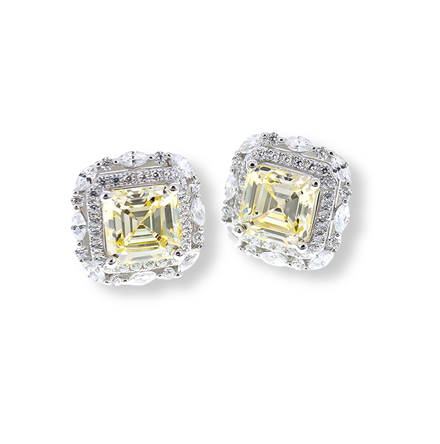 Orecchini Halo Twist Stud Giallo